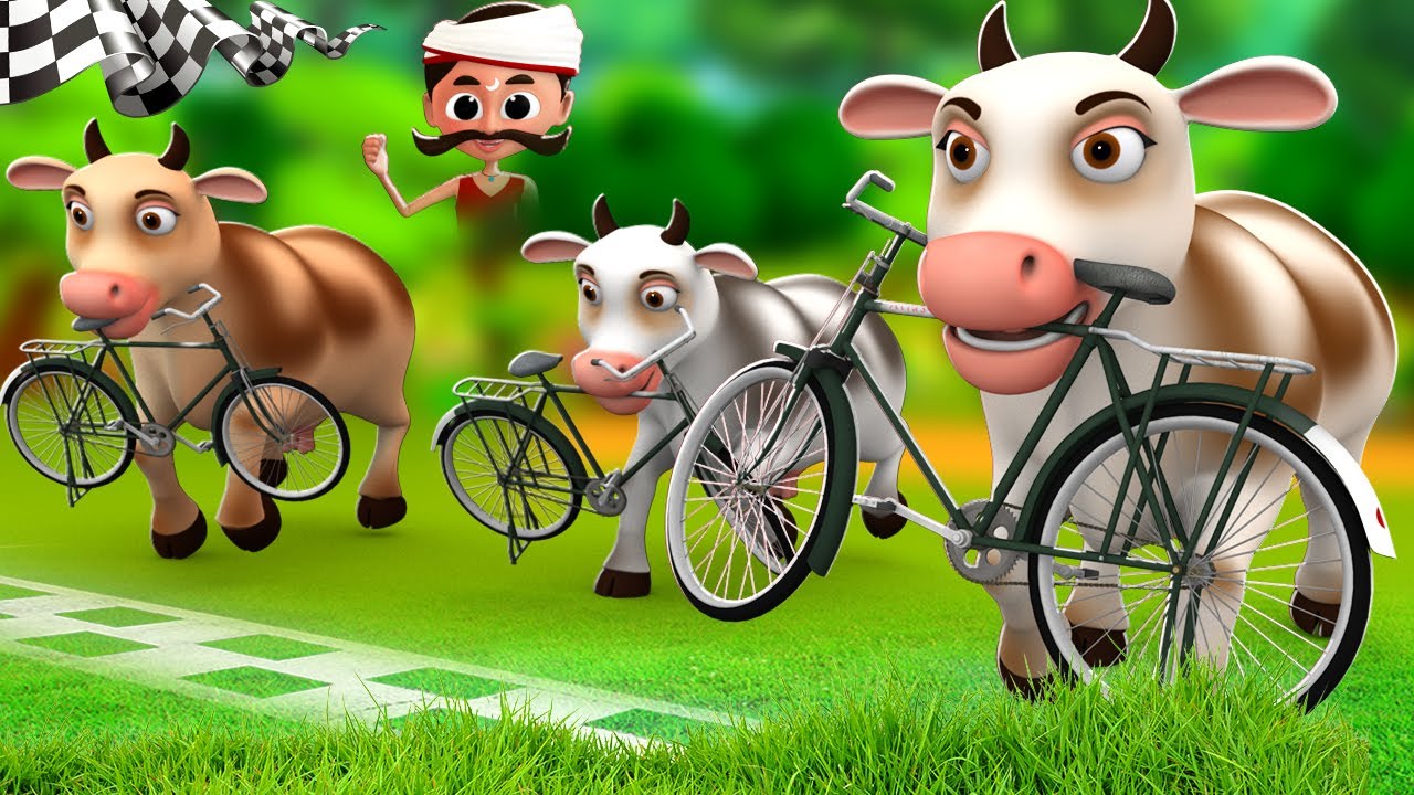 மாடு மற்றும் சைக்கிள் பந்தயக் - Cow and Cycle Race Story | 3D Animated Tamil Moral Stories | JOJO TV
