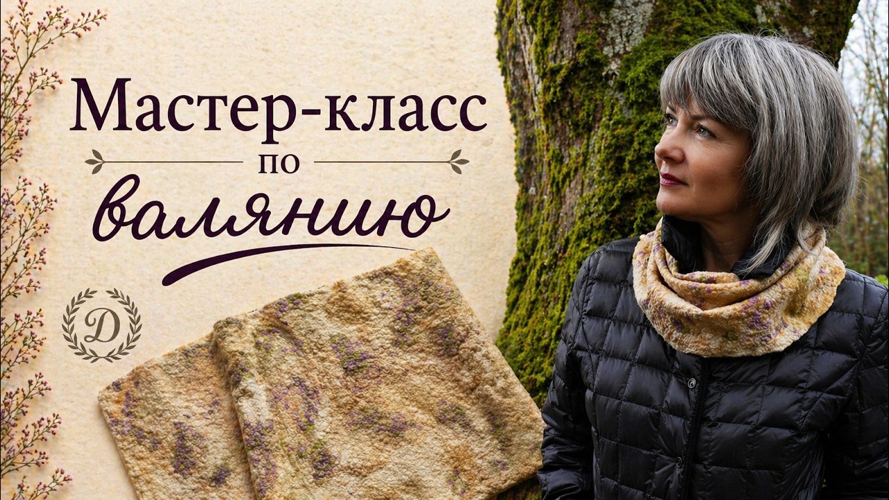 Как свалять фактурный снуд лёгким способом раскладки. Видео мастер-класс.