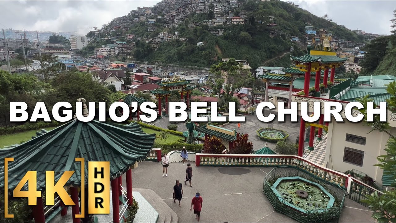 Walking Tour Philippines | Tour at the Temples of Baguio City - The Bell Church | 4K HDR