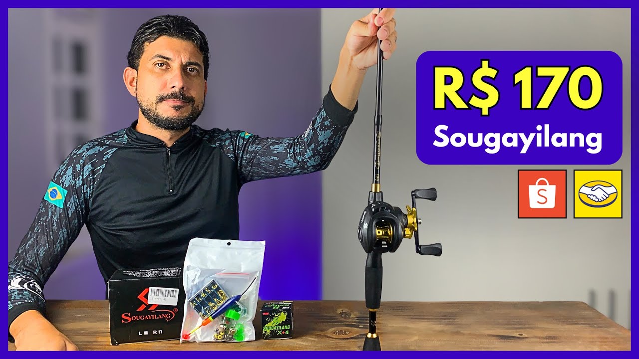 💥 Minha PRIMEIRA carretilha de pesca! (comprei o kit completo no Mercado Livre)