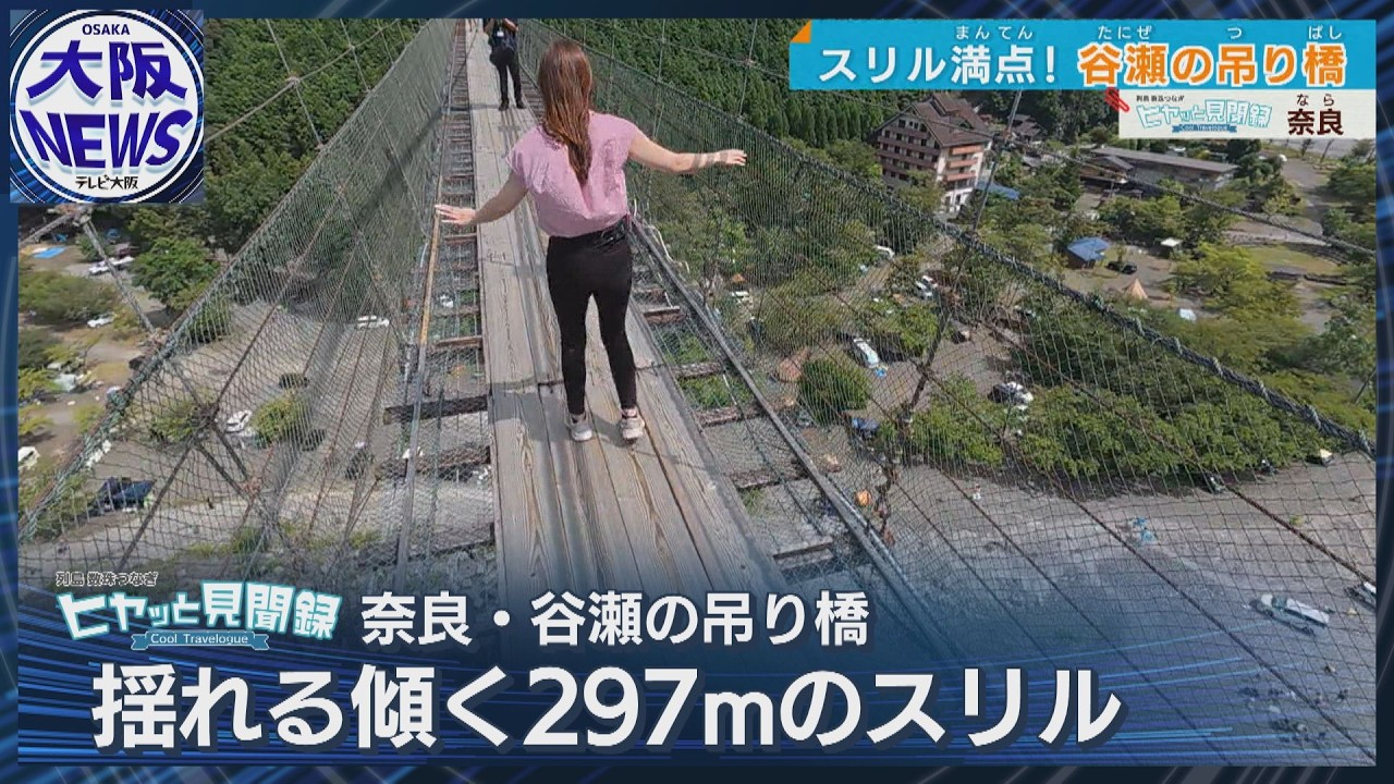 高さ54m幅1.2mでぐらぐらっ！渡った先には美味しい○○！奈良十津川村の吊り橋【ヒヤッと見聞録】