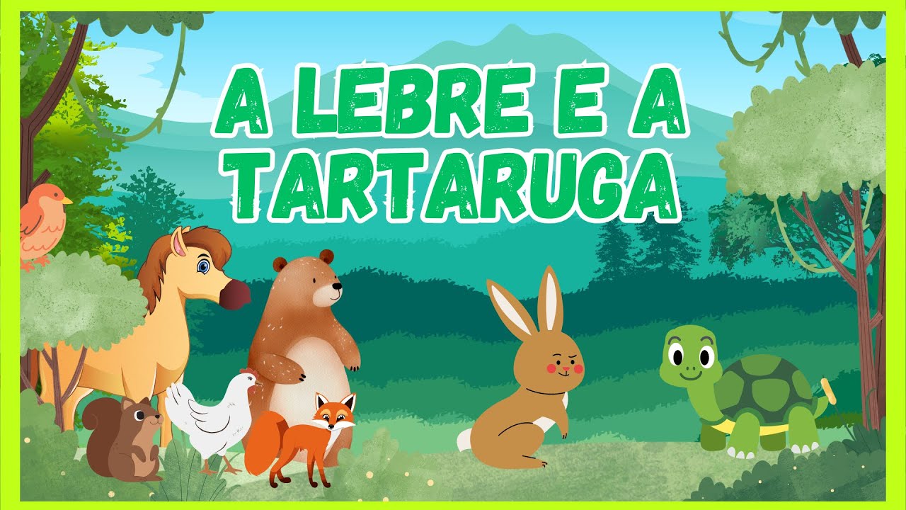 A LEBRE E A TARTARUGA | Fábula | Desenho animado infantil