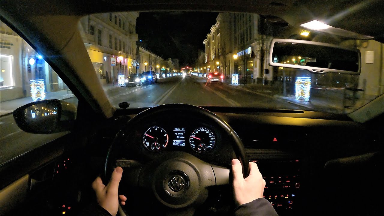 VW Jetta - City night driving POV