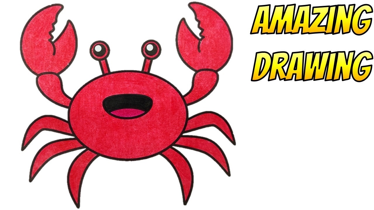 Smiling Red Crab #amazingdrawing