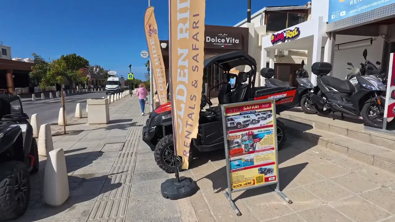 Morning stroll on Coral bay strip, Pafos, Paphos, Cyprus, KyprosCyprus