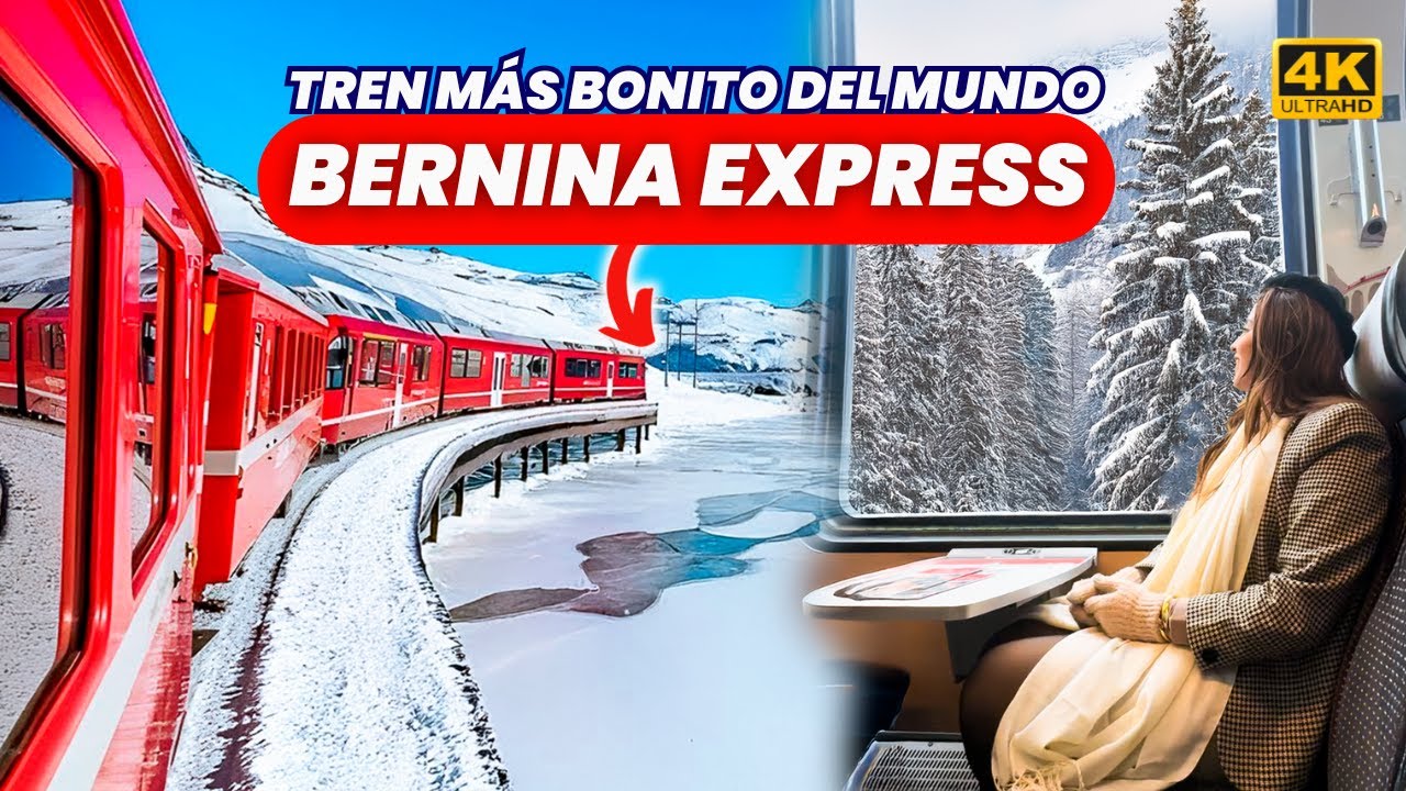 EL TREN de NIEVE más BONITO del MUNDO | panorámico en el BERNINA EXPRESS | Suiza 🇨🇭Italia 🇮🇹