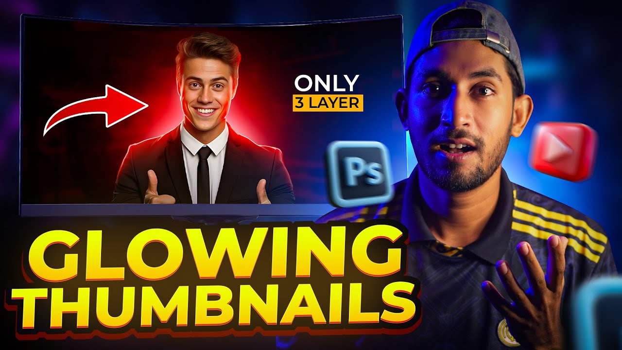Easy Glowing thumbnails in Photoshop | Full Tutorial