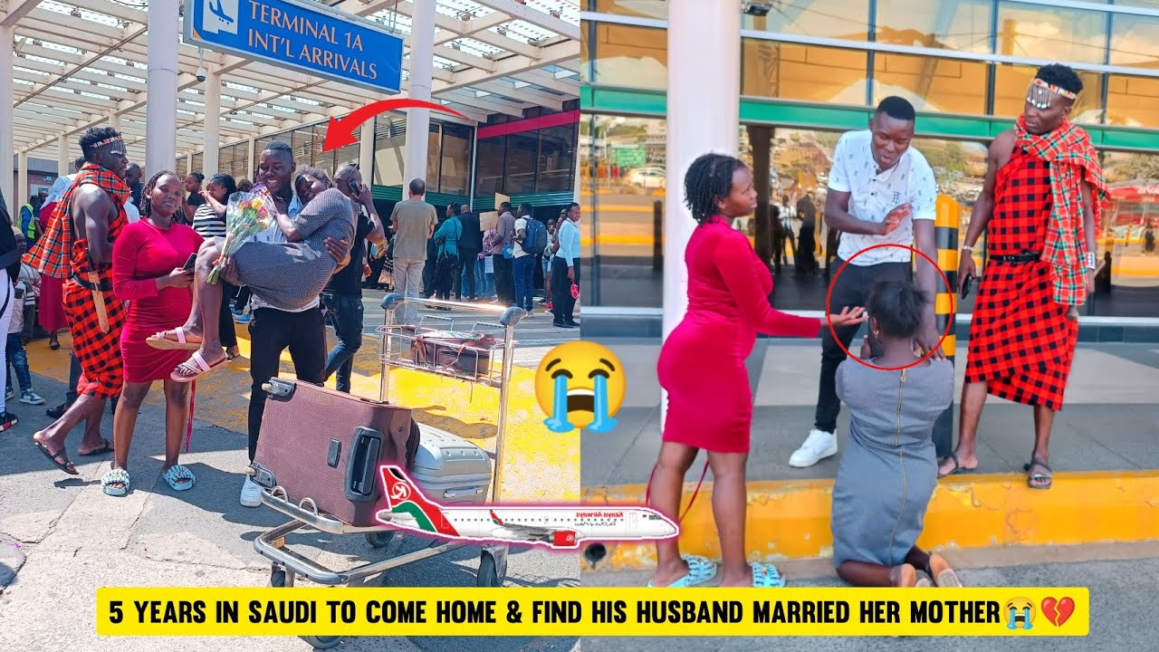Drama at JKIA🛬😱🔥 She Came Back From Saudi Arabia after 5yrs & Found Her Husband married her Mum!🙆😭💔