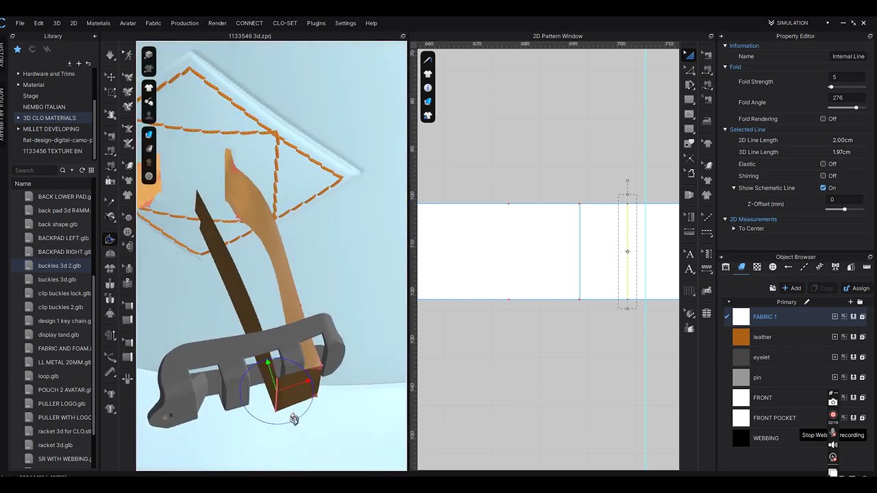 CLO 3D - HOW TO ARRANGE WEBBING INTO BUCKLES