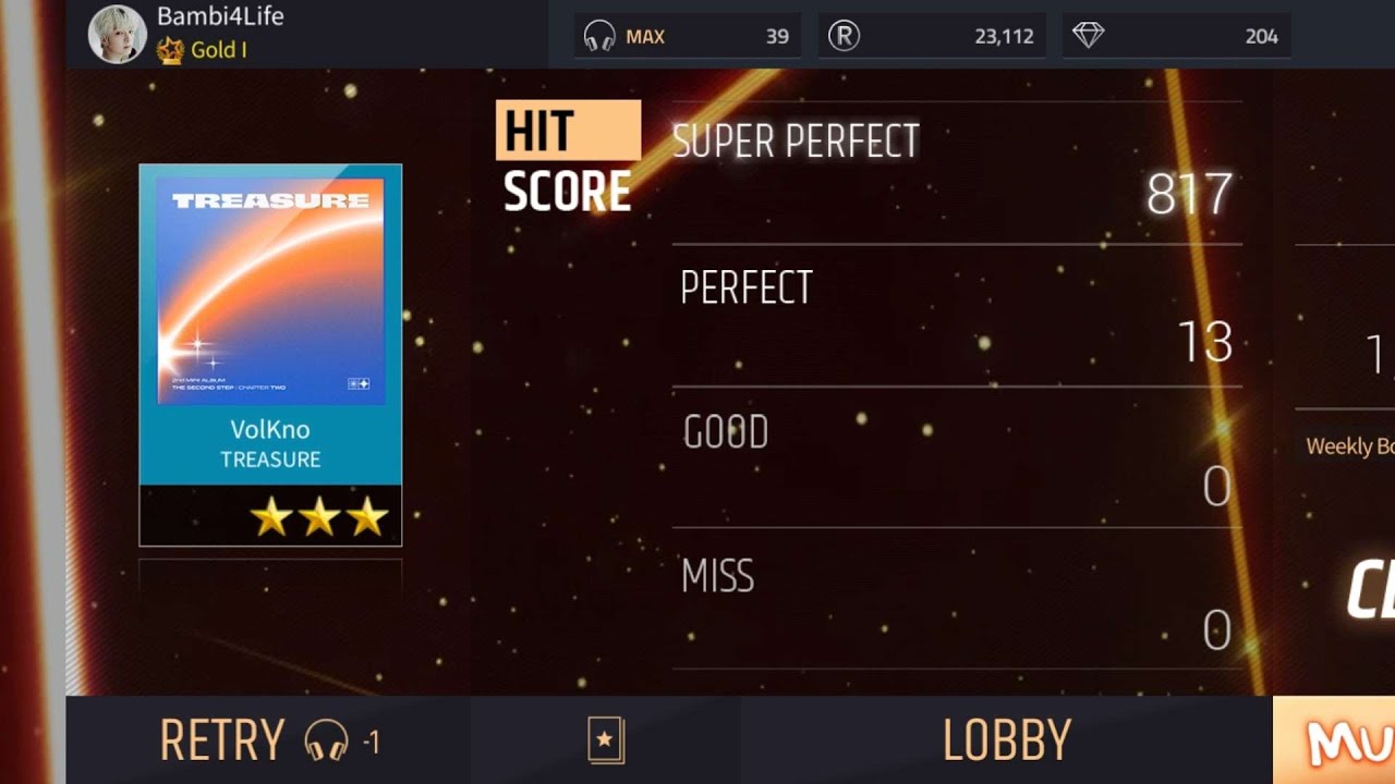 [SuperStar YG] TREASURE - VolKno (hard mode w 3 stars all perfect)