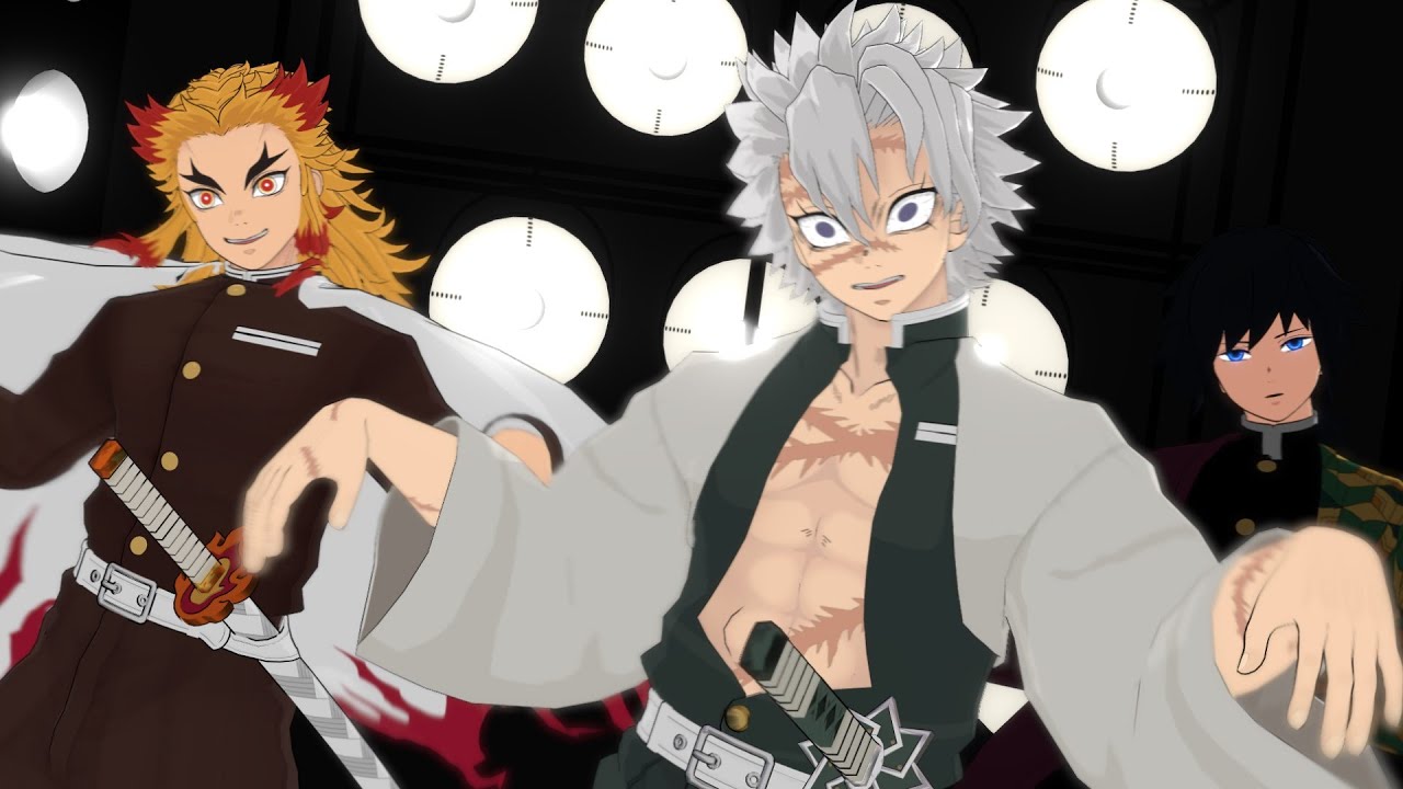 【鬼滅のMMD】SCREAM by炎柱＆水柱＆風柱