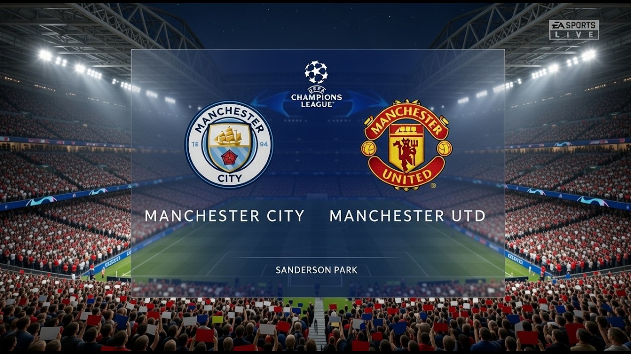 EA FC 22 Manchester City vs. Manchester United UEFA Champions League Final jaw-dropping match.