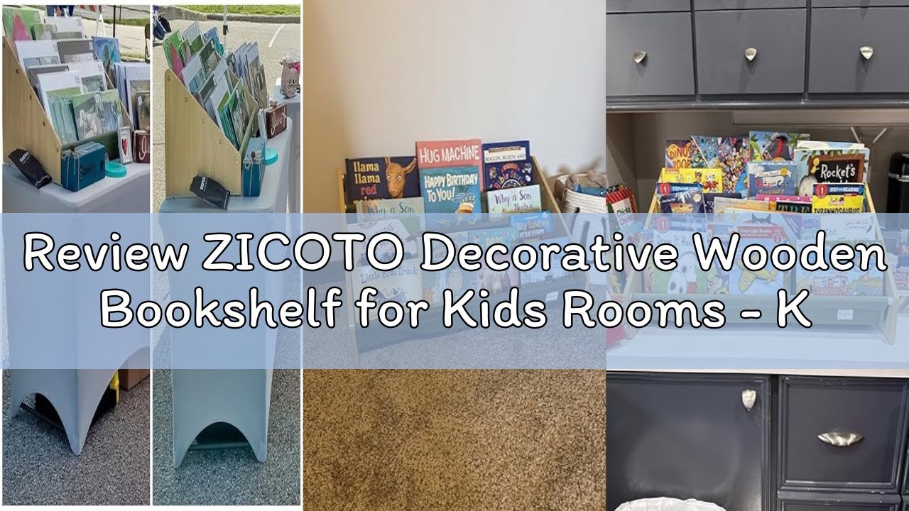 Review ZICOTO Decorative Wooden Bookshelf for Kids Rooms - Keeps Plenty of Books Neatly Organized &