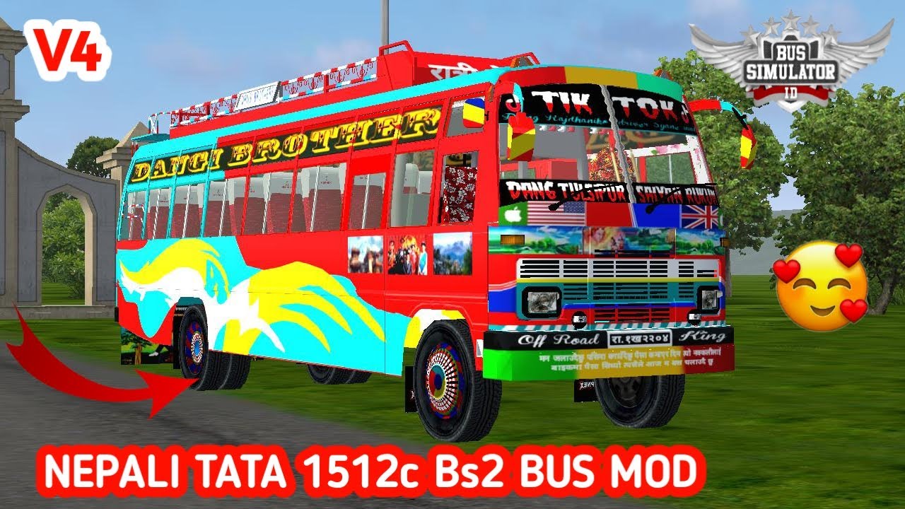 NEPALI TATA 1512c V4 Bs2 BUS MOD For Bus Simulator Indonesia
