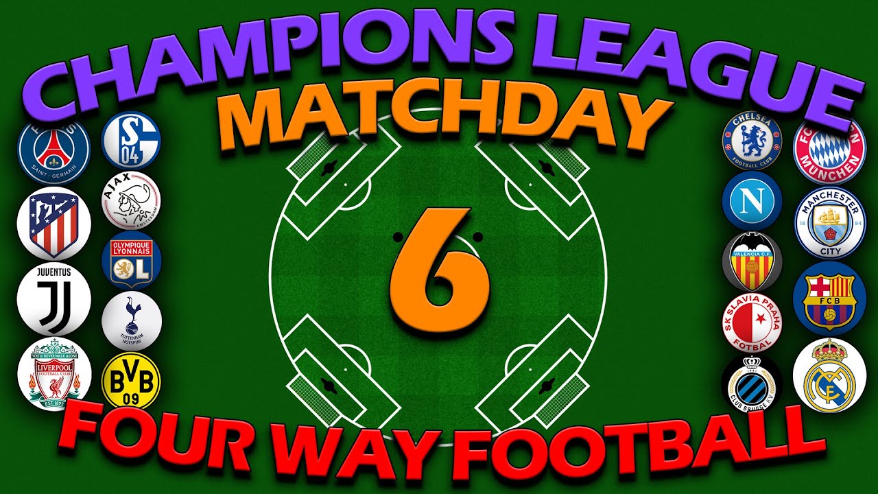 UEFA Champions League 2019-20 - Match Day 6 - Four Way Football - Algodoo