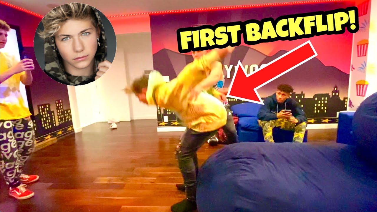TEACHING WALKER BRYANT A BACKFLIP ON FLOOR! Ft Gavin Magnus | Soloflow