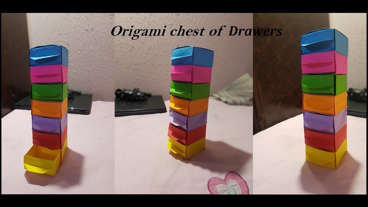 Origami | DIY Origami Chest of Drawers | Tutorial | How to make | Paper crafts | Desk decor