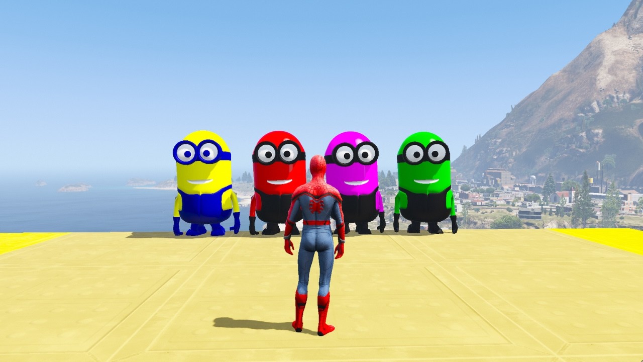 GTA 5 Epic Ragdolls | RED SPIDERMAN VS RED MINION VS GREEN MINION (Euphoria Physics/Funny Fails) #19
