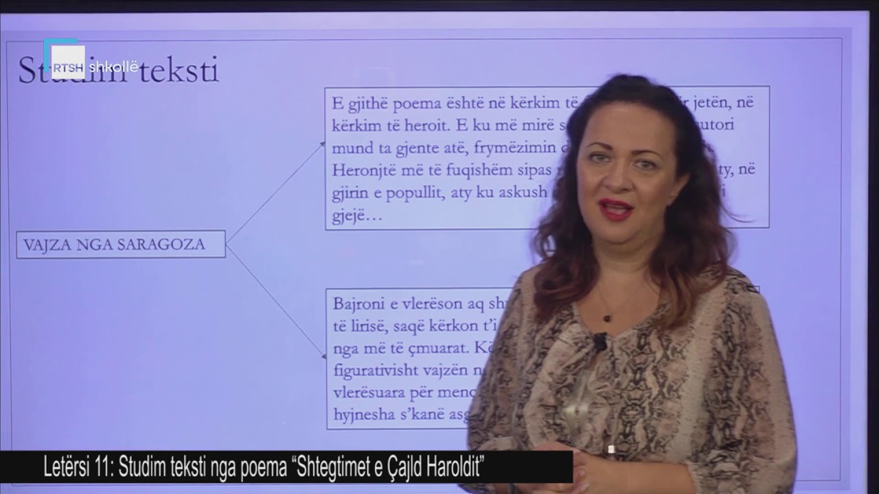 Letërsi 11 - Studim teksti  nga poema “Shtegtimet e Çajld Haroldit”