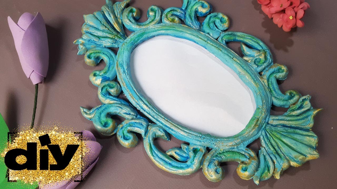 How to make a Vintage photo frame without silicone Mold //DIY  Photo frame with Clay In Easy Way