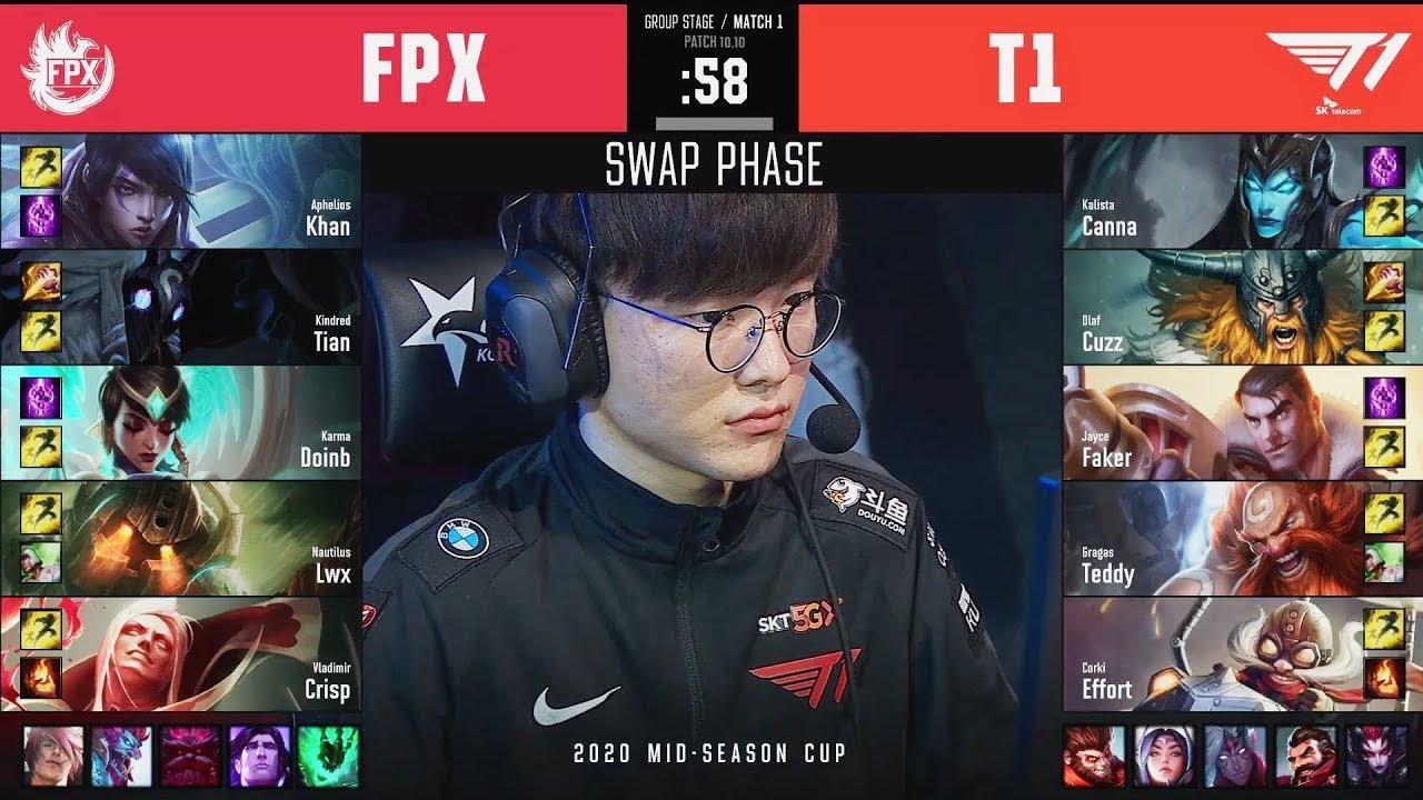 FPX (Doinb Karma) VS T1 (Faker Corki) Highlights  |  2020 MSC Day 1 |