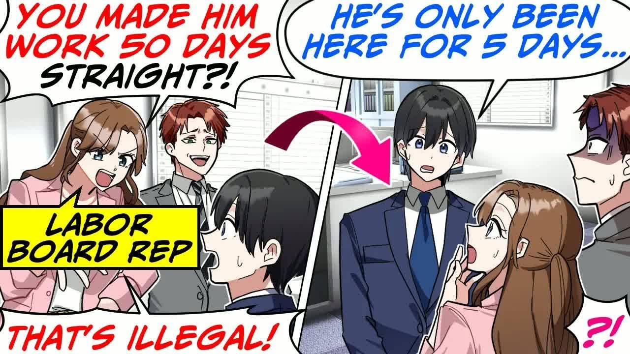 [Manga Dub] A Newbie Rolls in with a Labor Board Rep Saying I Had Him Working 50 Days Straight.