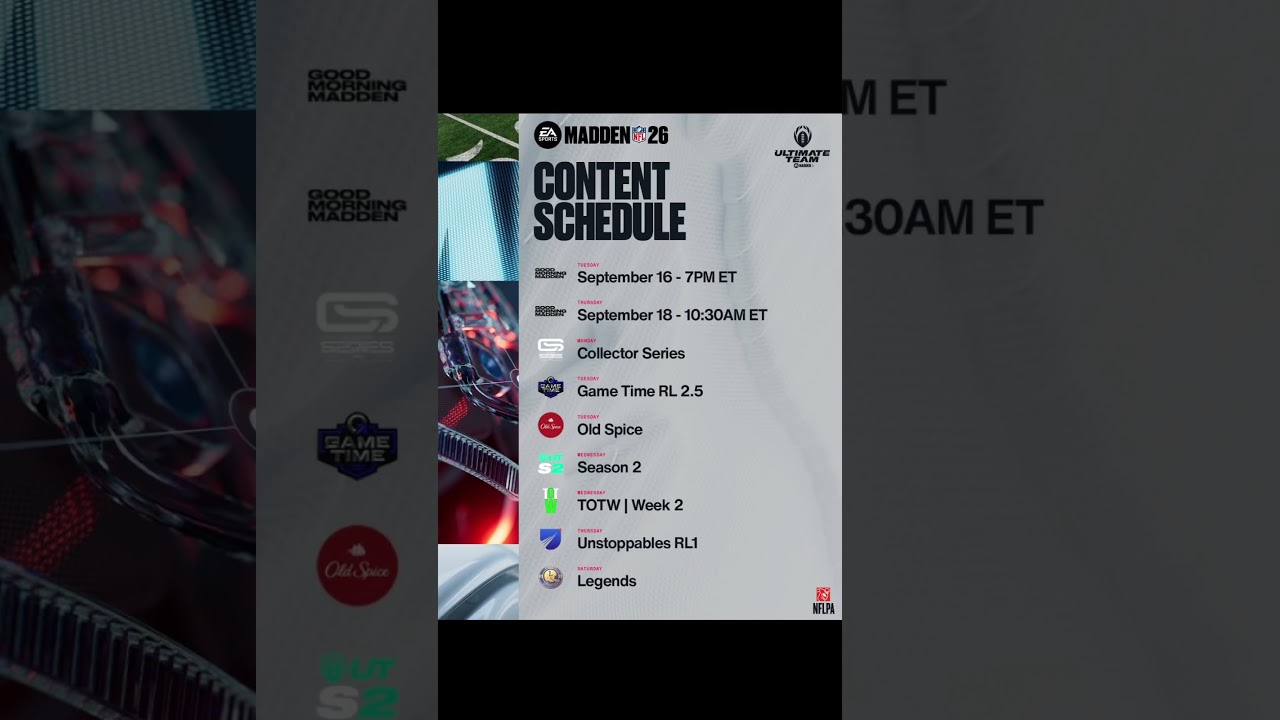 NEW MUT 26 CONTENT SCHEDULE! SO MUCH NEW CONTENT! #mut26 #madden