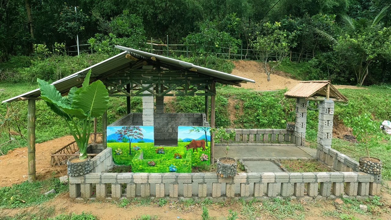 Full video - Making a mansion for cows, decoration, painting, garden, wild alone - Forest Life CT