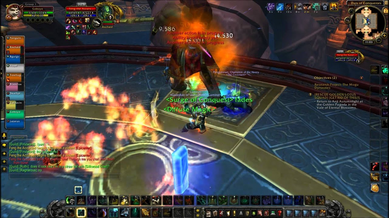 WoW : MoP - Mogu'Shan Vaults 10 man - Feng the Accursed (Monk PoV)