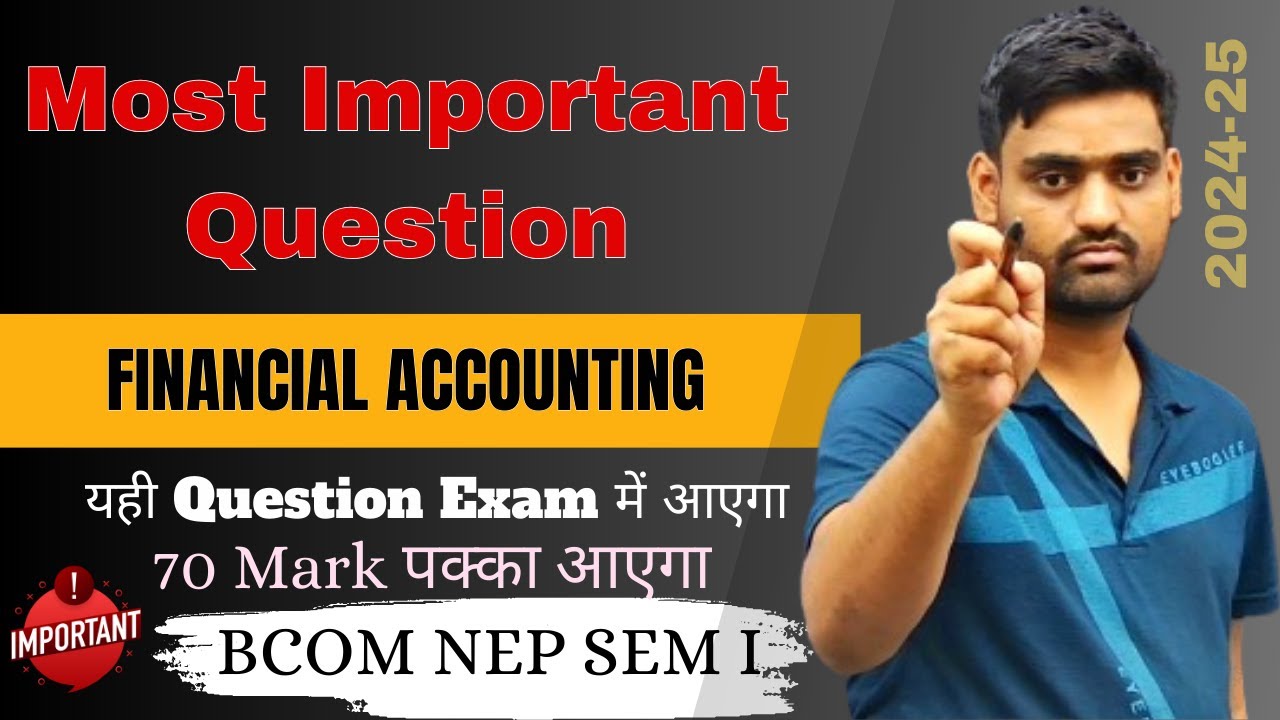 financial accounting bcom semester 1 lucknow university||Most important previous year question paper