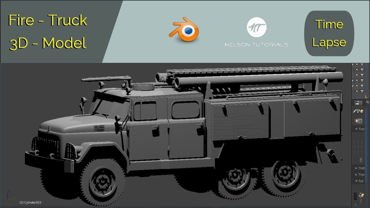 3D Modeling: Fire Truck - Full Video (Timelapse)