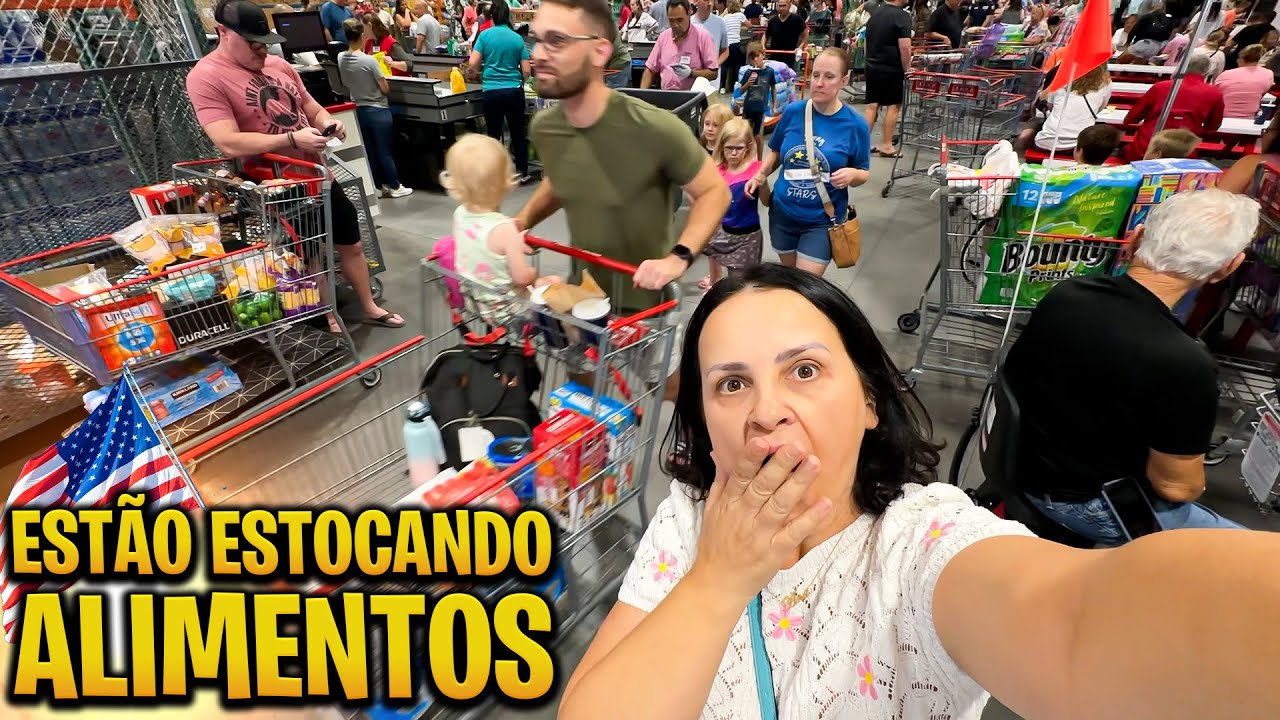 Primeira compra de mercado depois que cheguei nos eua 🇺🇸 TÁ VINDO FURACÃO 🌪️