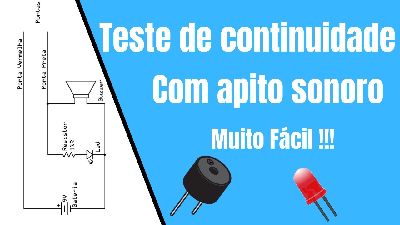 Teste de continuidade sonoro caseiro fácil de fazer