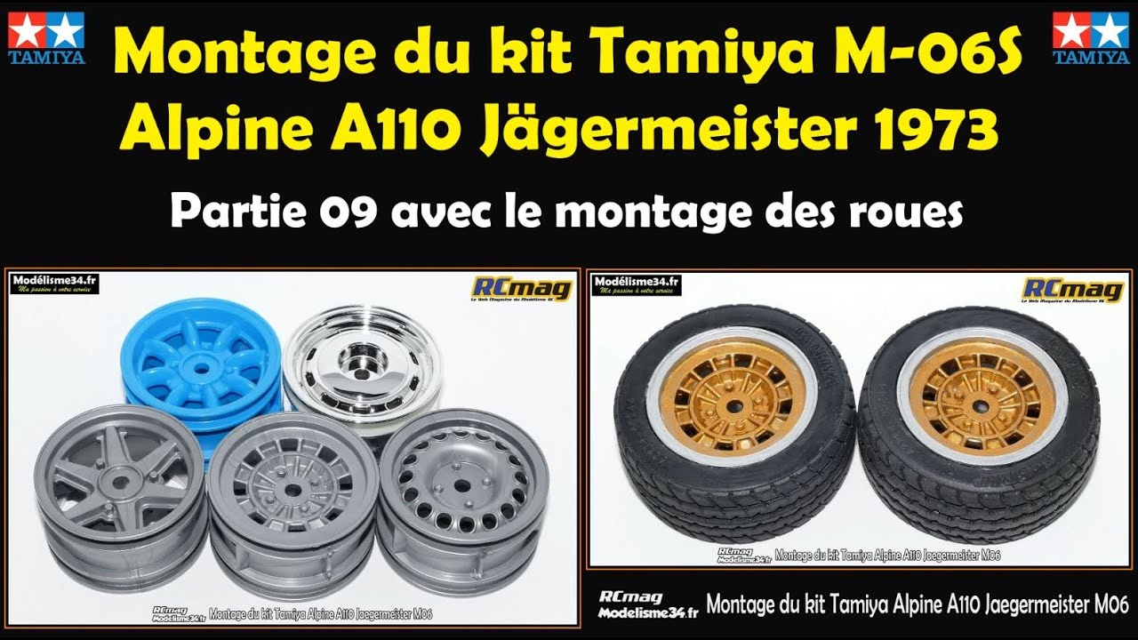 Montage du kit Tamiya Alpine A110 sur châssis M-06S - Partie 09 avec le montage des roues