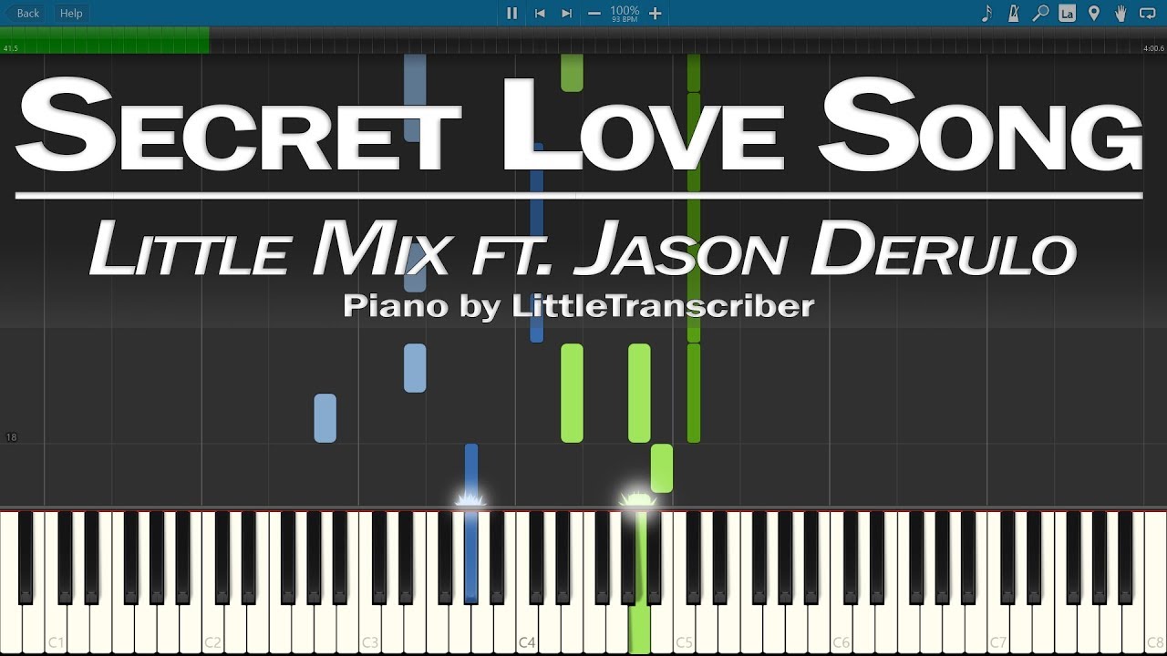 Little Mix, Jason Derulo - Secret Love Song (Piano Cover) Synthesia Tutorial by LittleTranscriber