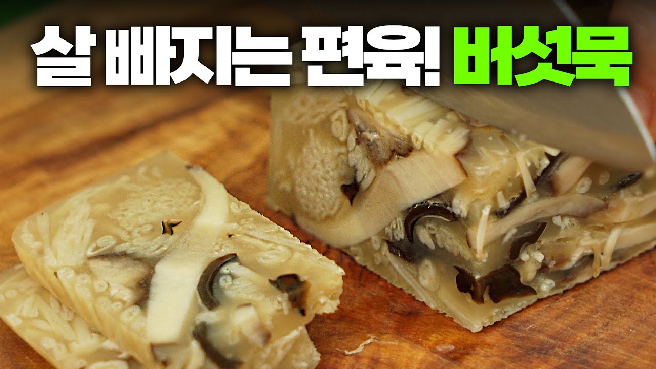 먹을수록 살 빠지는 음식! 바로 이거! 식감 대박! 고급스러운 요리 버섯묵🍄