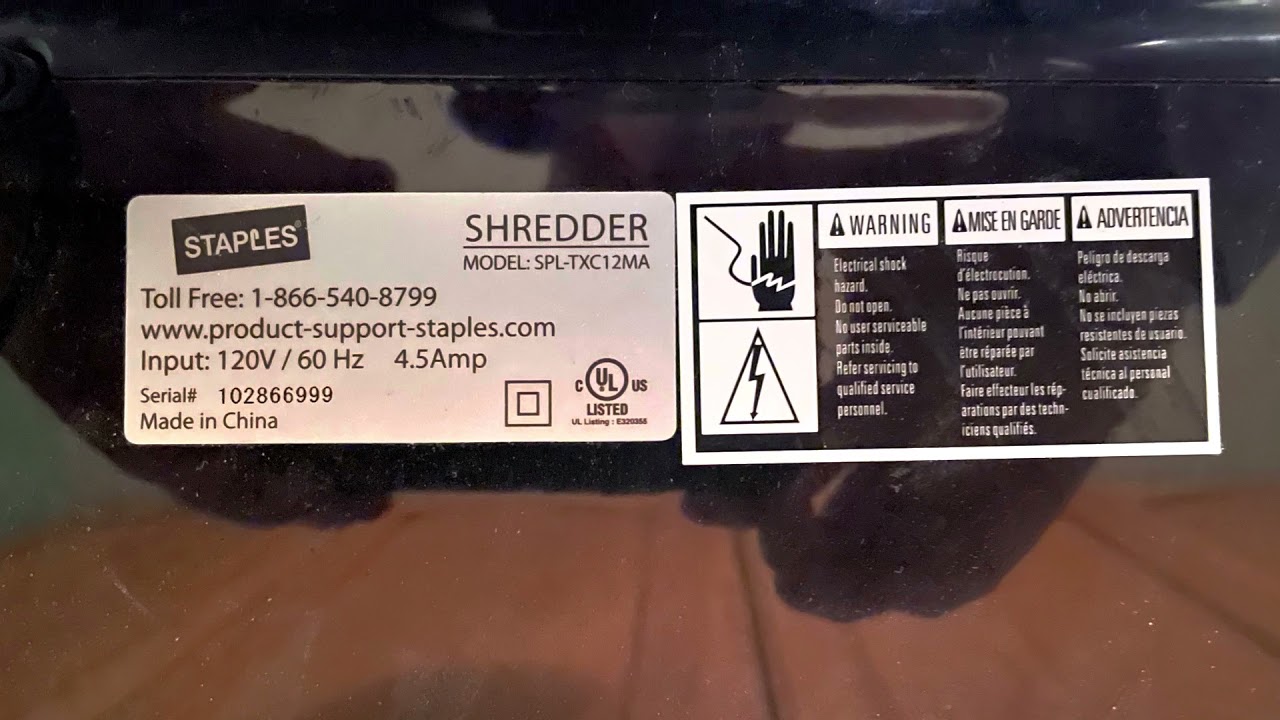 Staples Shredder Jam - No Power