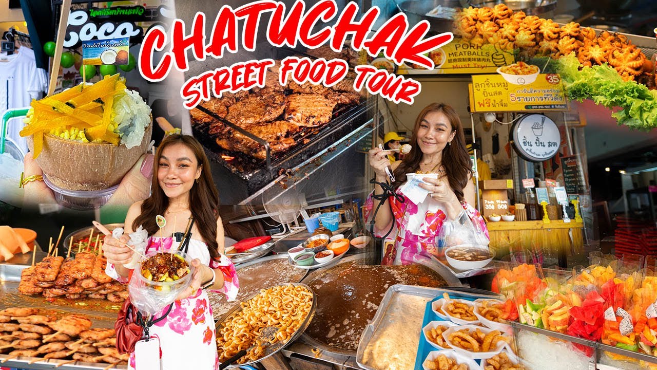 ချာတူးချက်​မှာပတ်စားမယ်-Exploring the BIGGEST Weekend Market in Thailand:Chatuchak Street Food Tour!