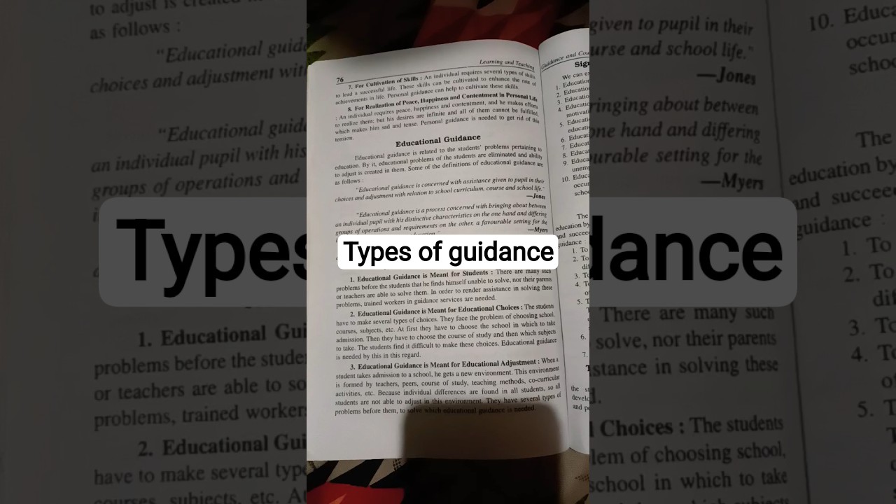 types of guidance #educationalguidance #bednotes #course3 #learningandteaching #typesofguidance