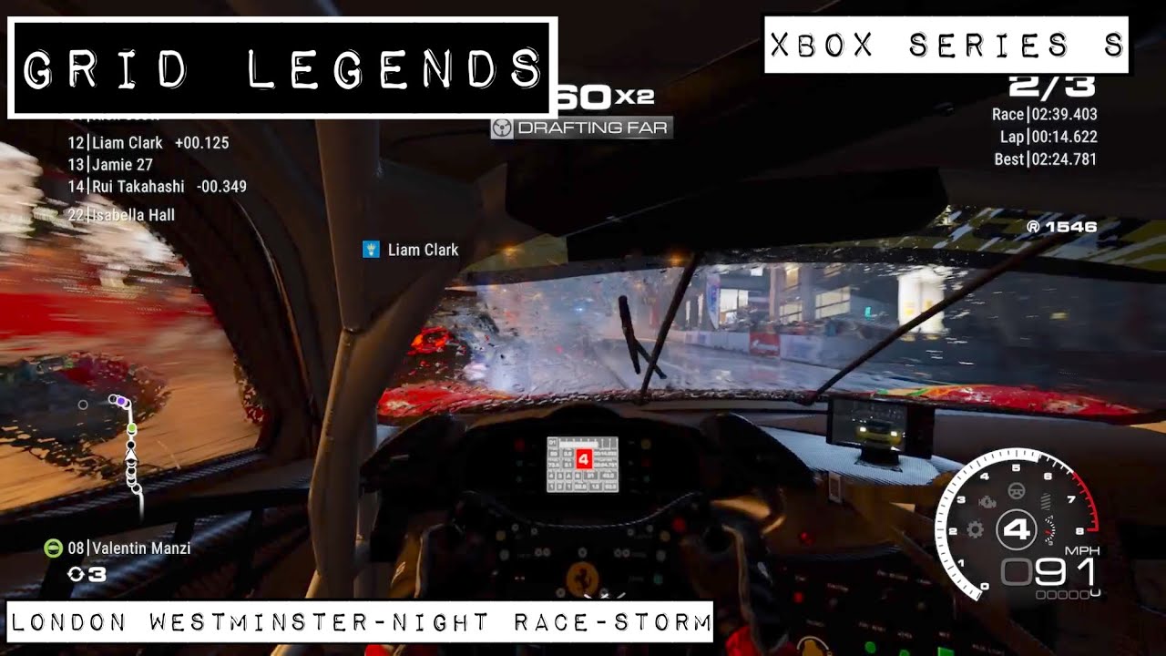 GRID Legends - London Westminster Loop - Night Storm Race - Xbox Series S Cockpit Cam