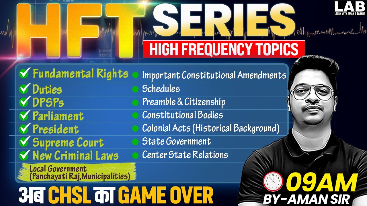 SSC CHSL 2025 | HFT Series | SSC CHSL GK GS Classes by Aman Sir | CHSL GK GS Important Topics 2025