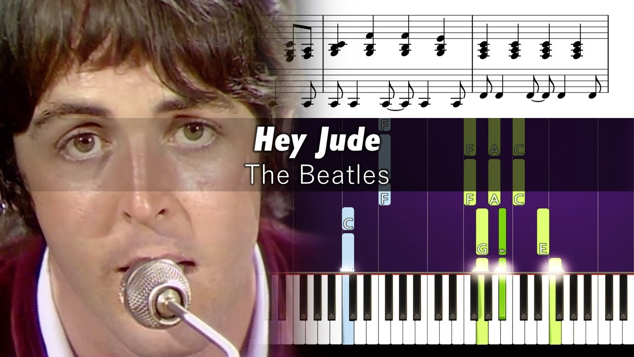 The Beatles - Hey Jude - Accurate Piano Tutorial with Sheet Music