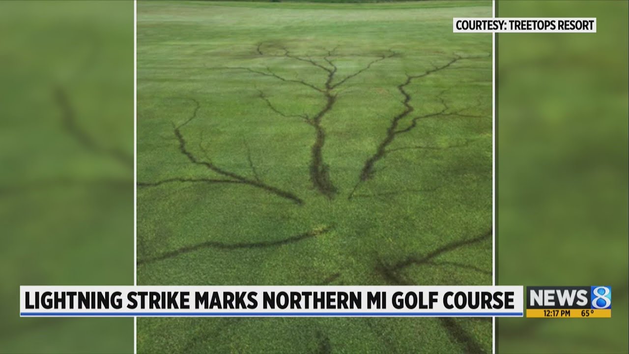 Lightning strike leaves scars on Michigan golf course