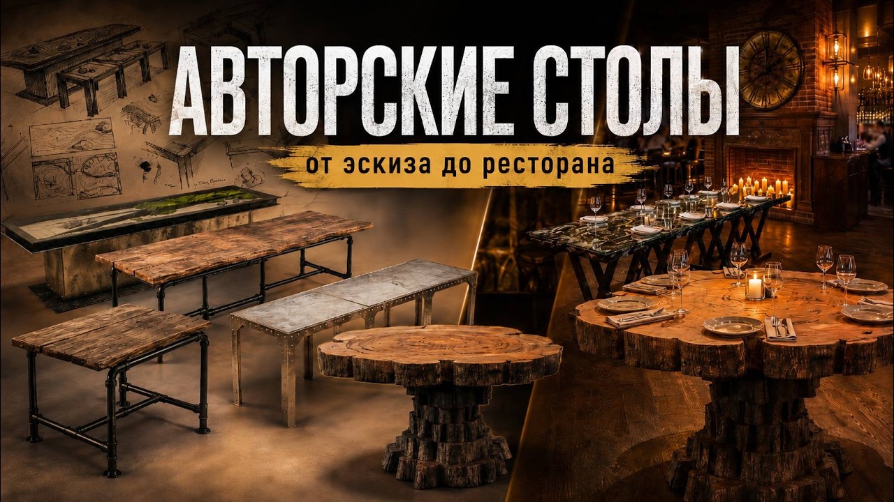 Технология создания столов с уникальным дизайном. Заказ для ресторана на Дмитровском шоссе #dvaa