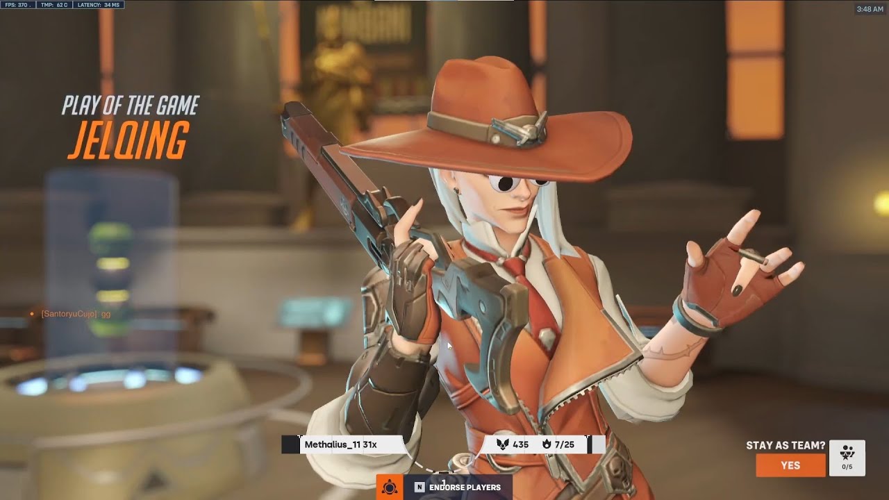 POTG! ASHE GOD! GALE ASHE OVERWATCH 2 SEASON 9 GAMEPLAY TOP 500