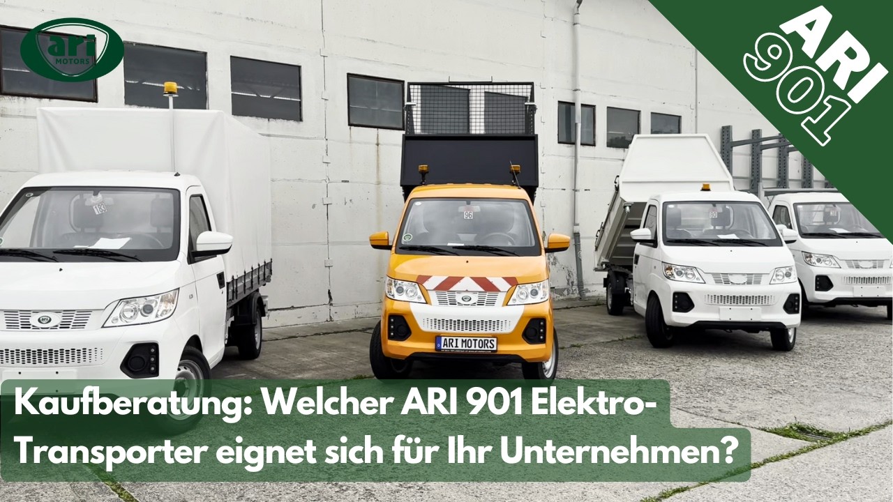Kaufberatung zum ARI 901 E-Transporter als Pritsche, Kipperpritsche, Müllsammler oder Planenaufbau