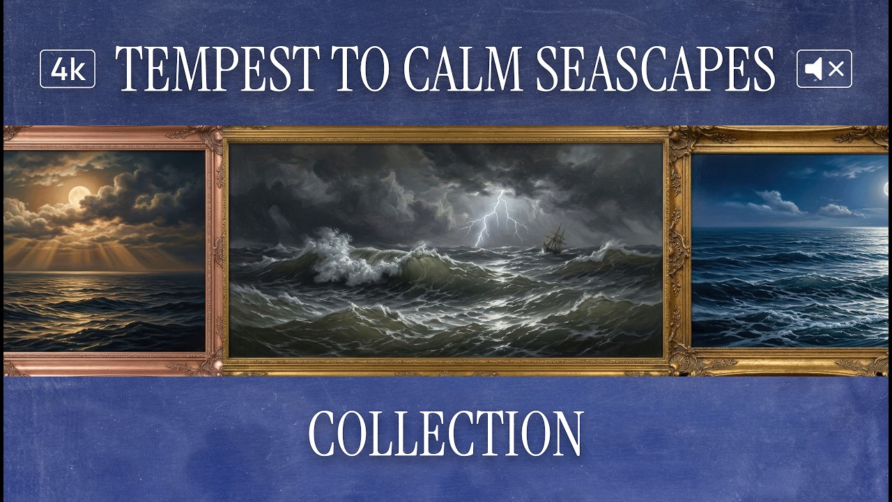 Tempest to Calm Seascapes | 4K Frame TV Art | No Music