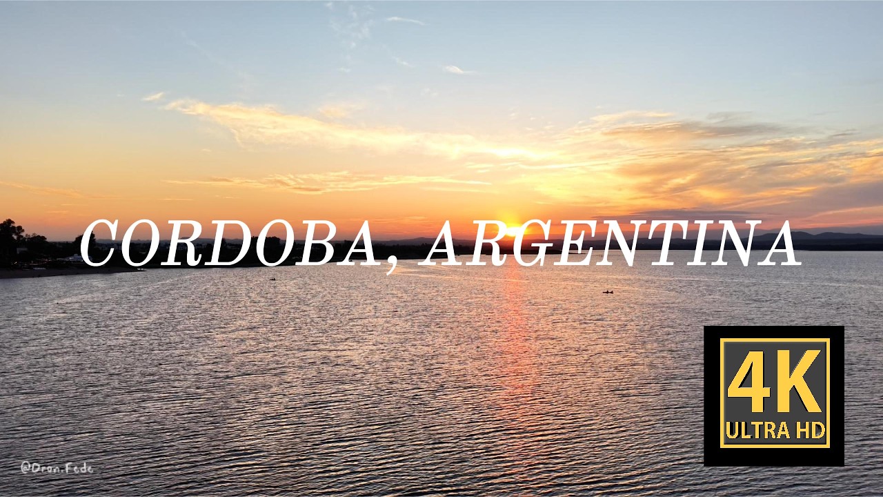 Sunset Over Lake in Córdoba Argentina 4K | Relaxing Nature Landscape