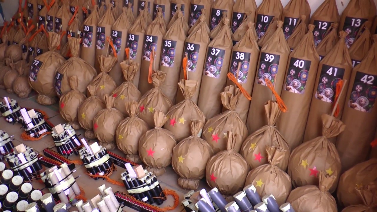 Tour of finished Fireworks product - St'Andrew's Band Fireworks Factory.