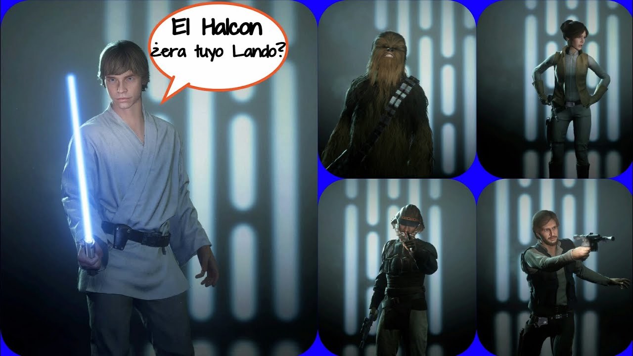 Todas las conversaciones de Luke con Leia, Han, Lando y Chewbacca | Español latino | Battlefront 2